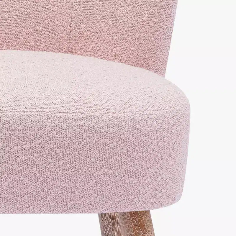 Fauteuil d'appoint sans accoudoirs large en bouclette