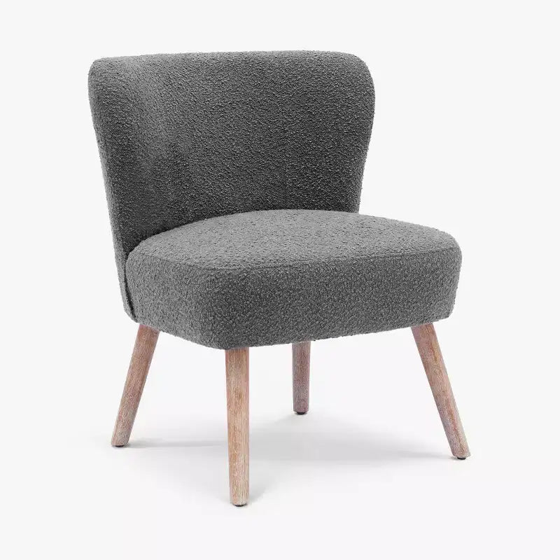 Fauteuil d'appoint sans accoudoirs large en bouclette