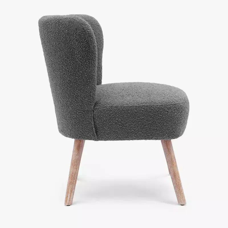 Fauteuil d'appoint sans accoudoirs large en bouclette