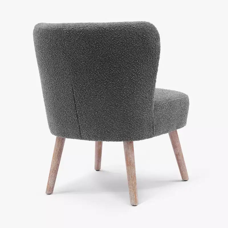 Fauteuil d'appoint sans accoudoirs large en bouclette
