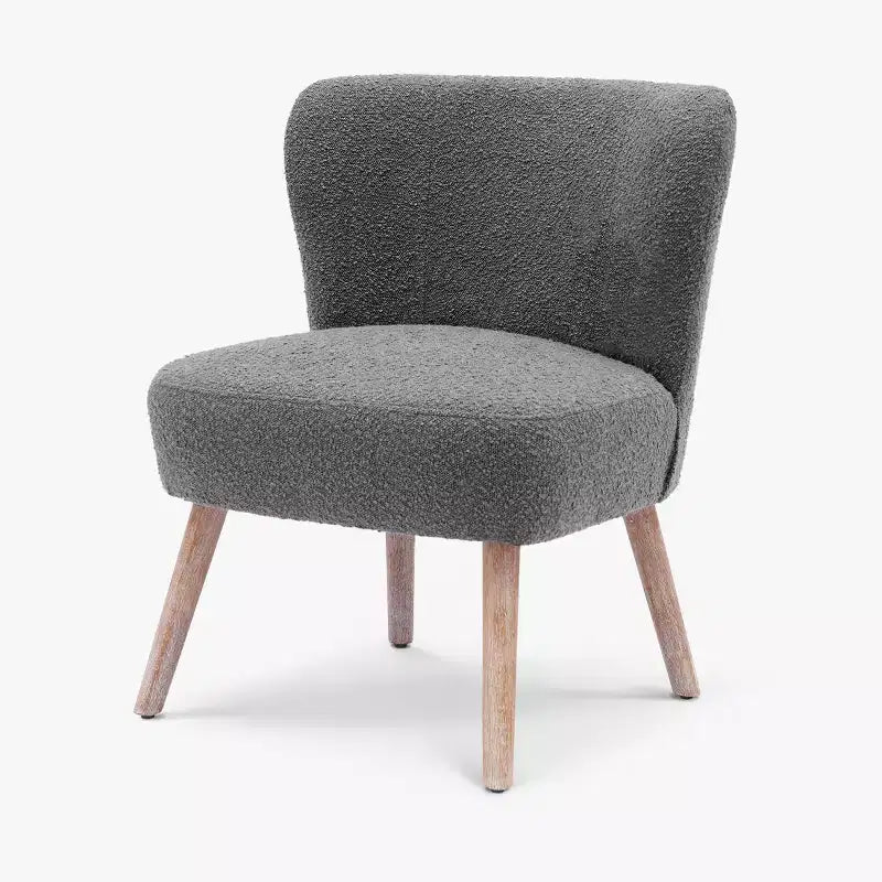 Fauteuil d'appoint sans accoudoirs large en bouclette