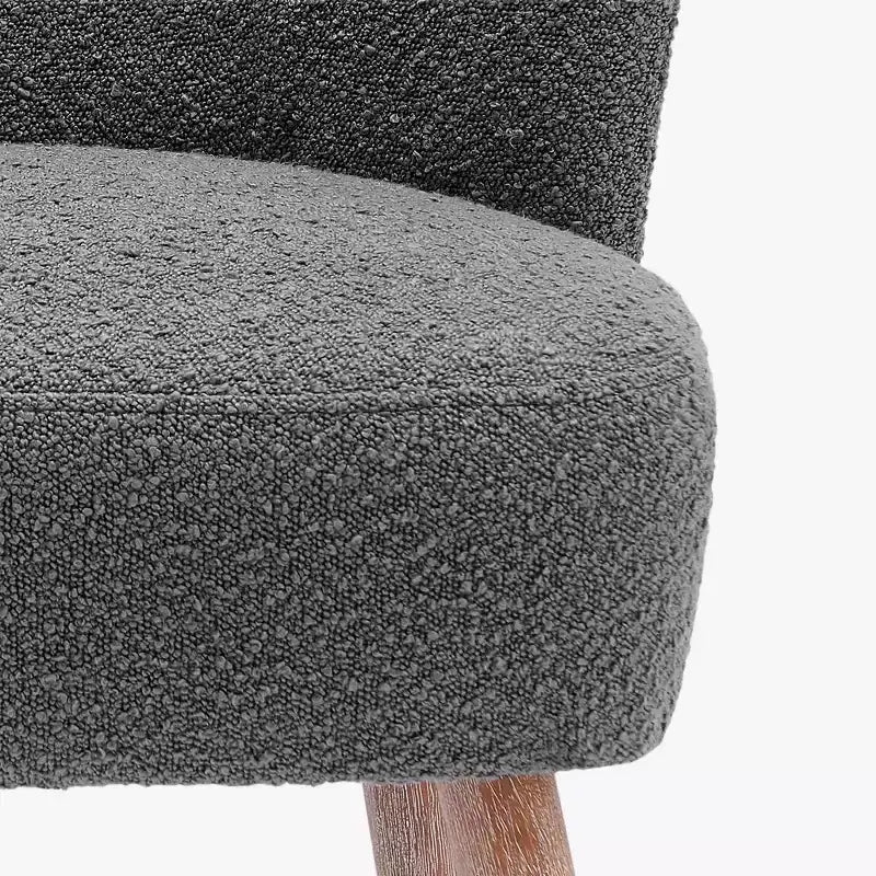 Fauteuil d'appoint sans accoudoirs large en bouclette