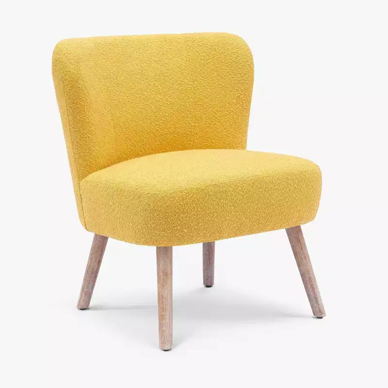 Fauteuil d'appoint sans accoudoirs large en bouclette