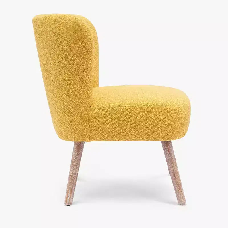 Fauteuil d'appoint sans accoudoirs large en bouclette