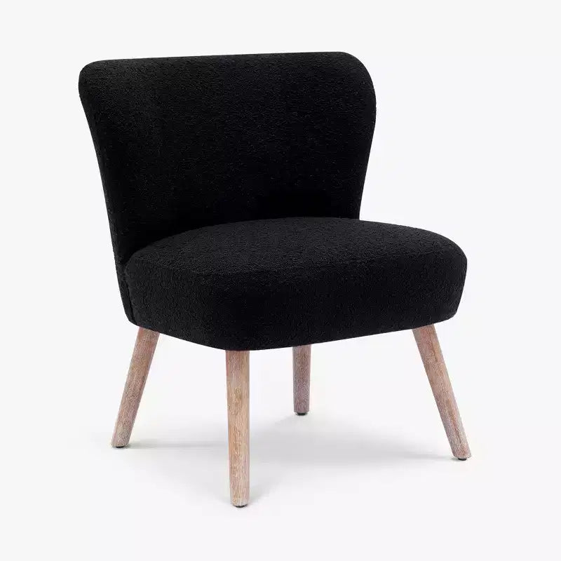 Fauteuil d'appoint sans accoudoirs large en bouclette