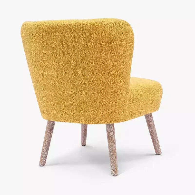 Fauteuil d'appoint sans accoudoirs large en bouclette