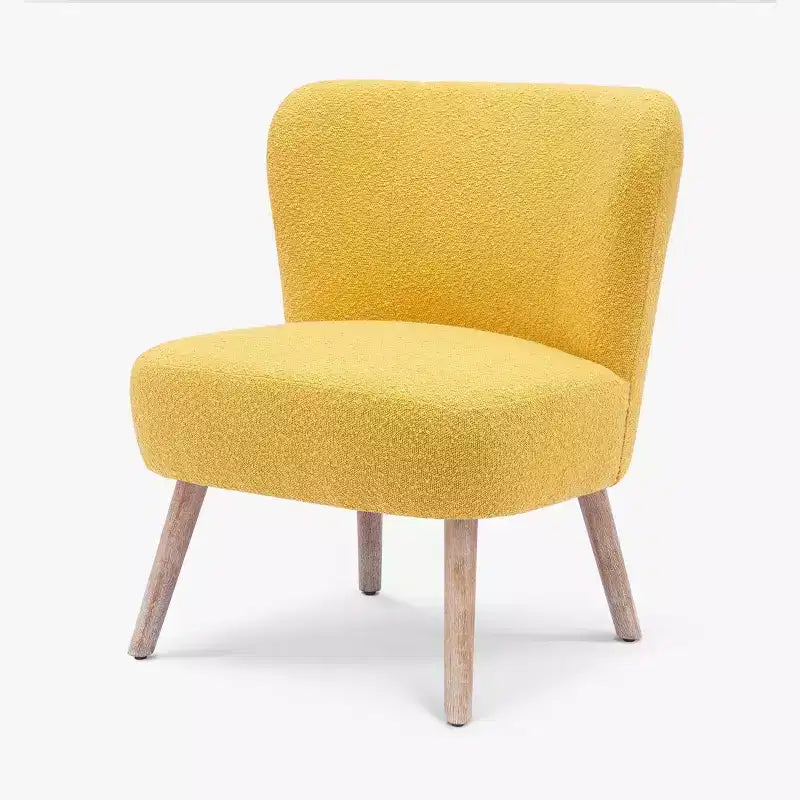 Fauteuil d'appoint sans accoudoirs large en bouclette