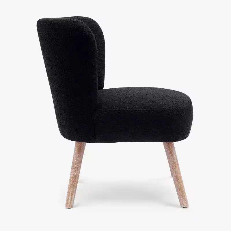 Fauteuil d'appoint sans accoudoirs large en bouclette