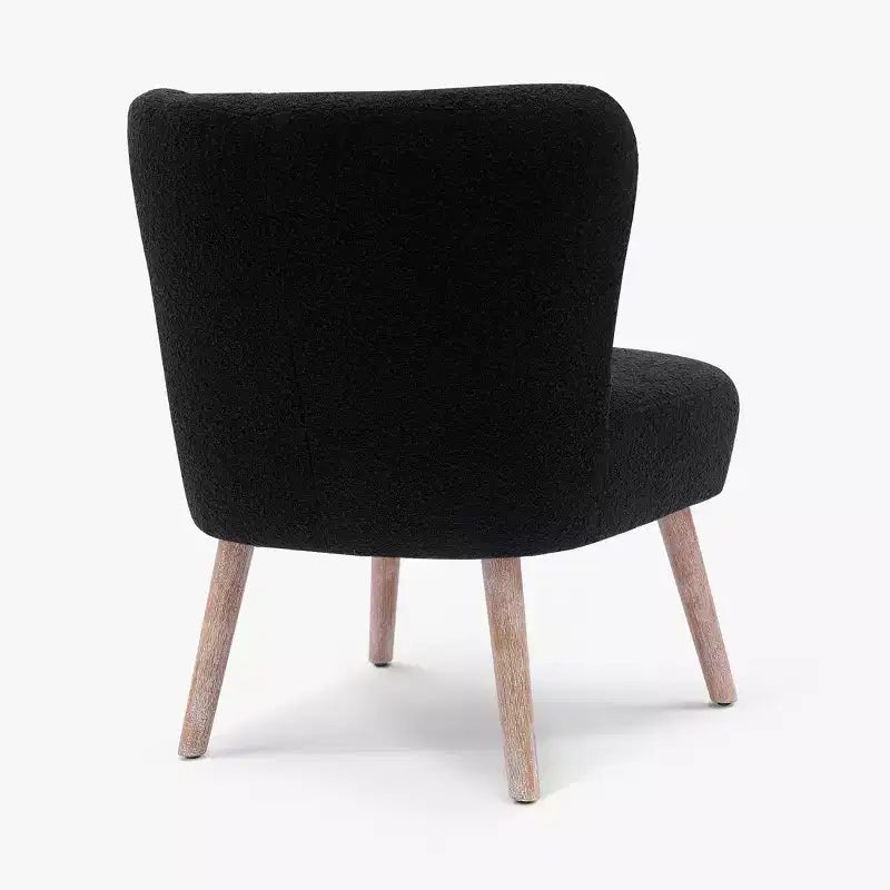 Fauteuil d'appoint sans accoudoirs large en bouclette