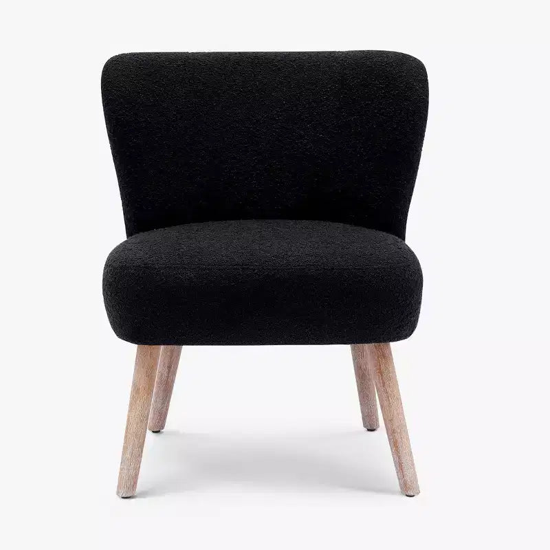 Fauteuil d'appoint sans accoudoirs large en bouclette