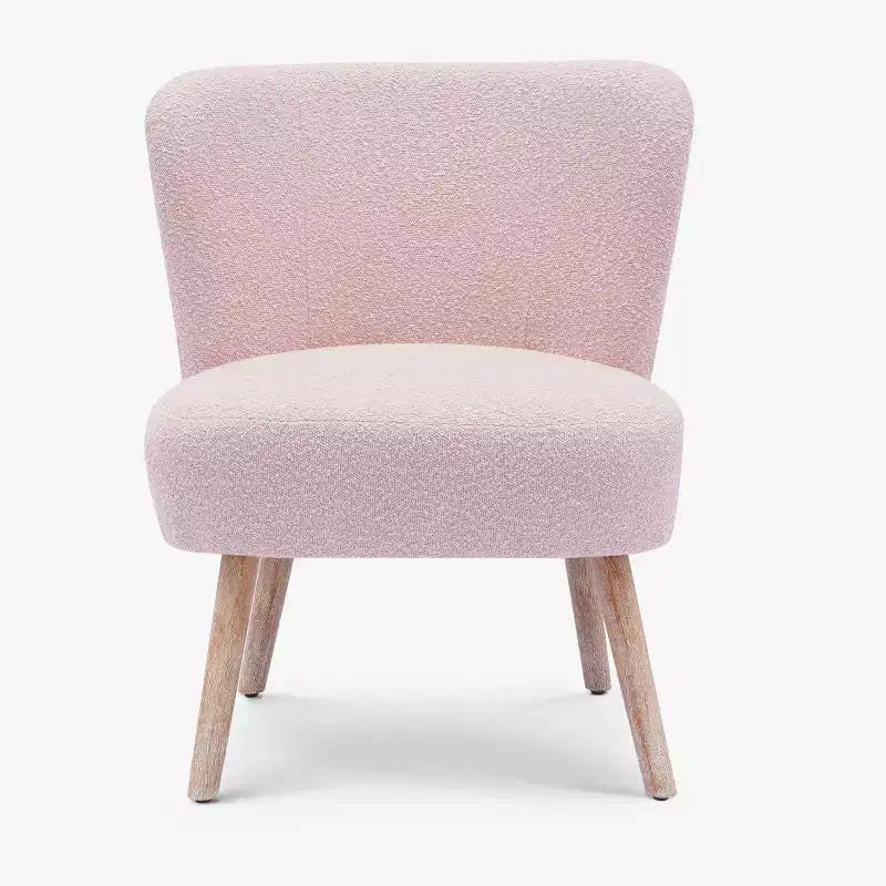 Fauteuil d'appoint sans accoudoirs large en bouclette