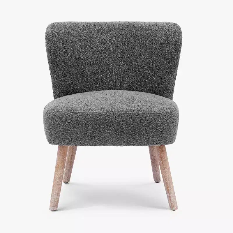 Fauteuil d'appoint sans accoudoirs large en bouclette