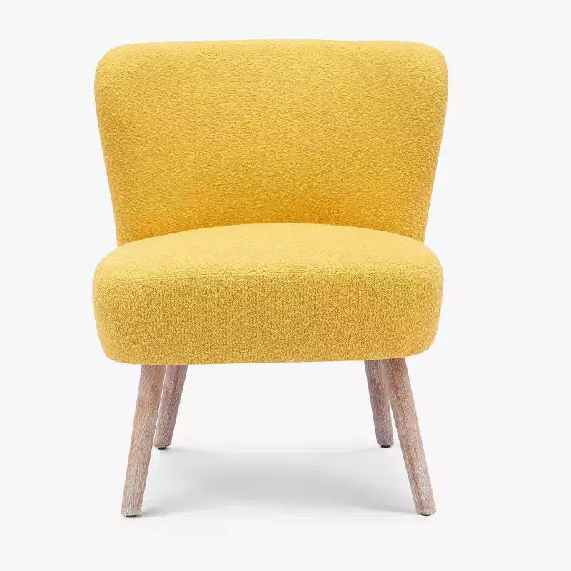 Fauteuil d'appoint sans accoudoirs large en bouclette