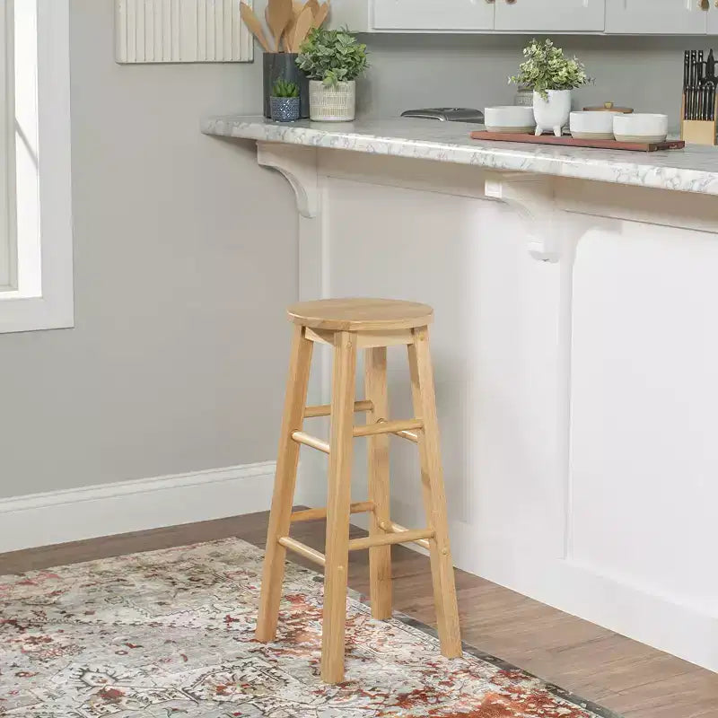Tabourets de bar de cuisine classiques de 73,6 cm de haut avec siège rond