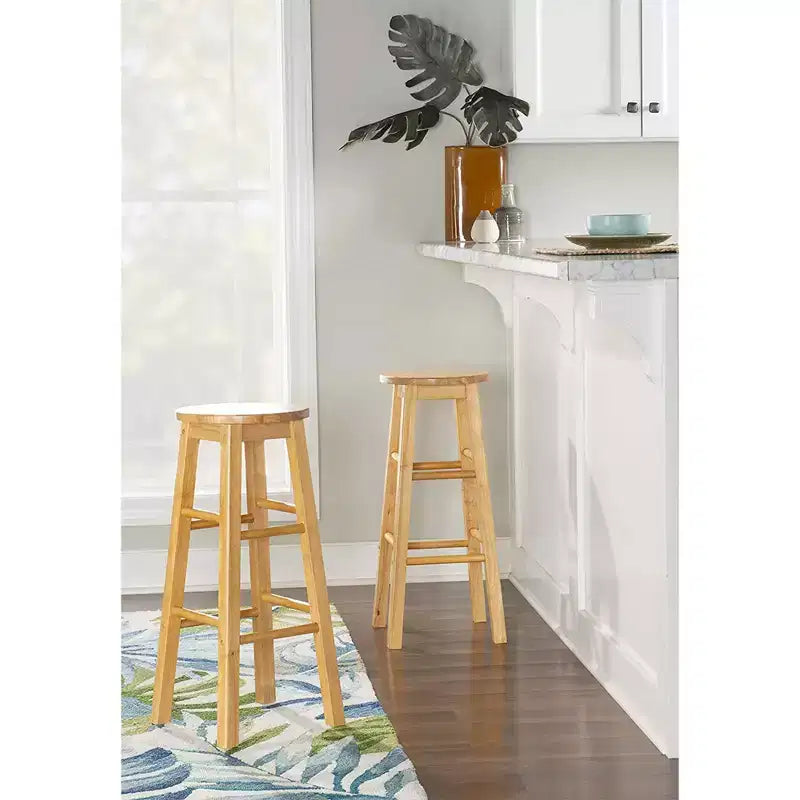 Tabourets de bar de cuisine classiques de 73,6 cm de haut avec siège rond