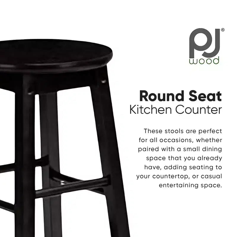Tabourets de bar de cuisine classiques de 73,6 cm de haut avec siège rond