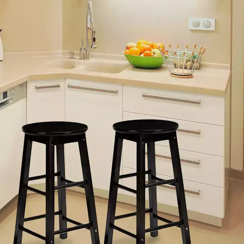 Tabourets de bar de cuisine classiques de 73,6 cm de haut avec siège rond