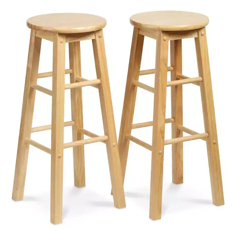 Tabourets de bar de cuisine classiques de 73,6 cm de haut avec siège rond