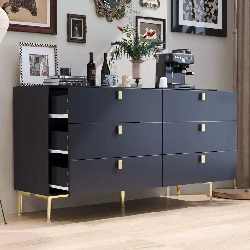 Commode de rangement à 6 tiroirs, commode moderne