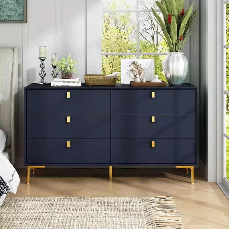 Commode de rangement à 6 tiroirs, commode moderne