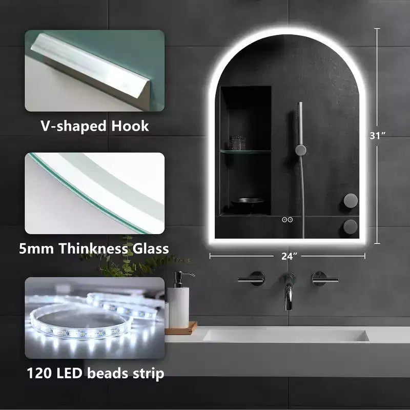 Miroir de salle de bain à arche