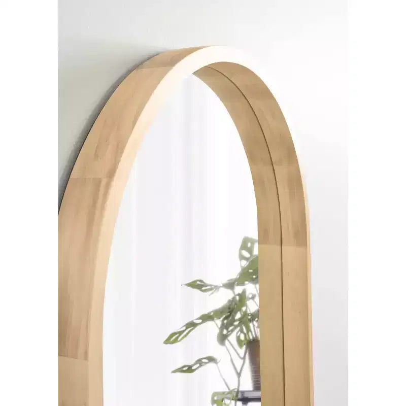 Miroir mural capsule encadré de bois