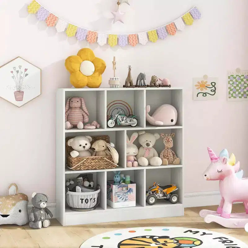 Étagère 8 cubes, Organiseur de rangement en bois pour jouets, 41 po