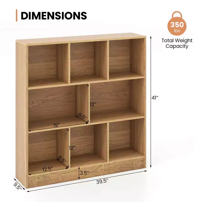 Étagère 8 cubes, Organiseur de rangement en bois pour jouets, 41 po
