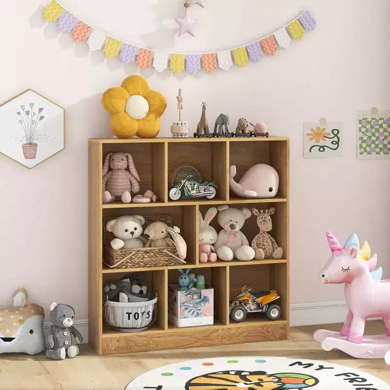 Étagère 8 cubes, Organiseur de rangement en bois pour jouets, 41 po