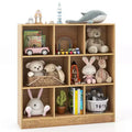 Costway 8-Cube Bookcase 41 Wooden Toy Storage Organizer for Kids Bookshelf Natural/White