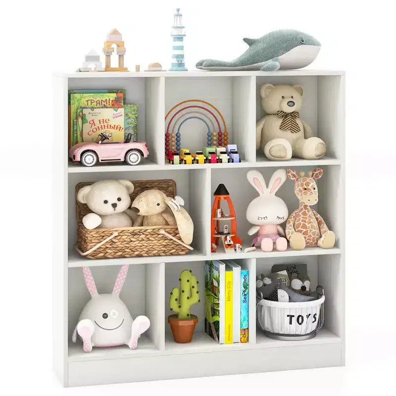 Étagère 8 cubes, Organiseur de rangement en bois pour jouets, 41 po
