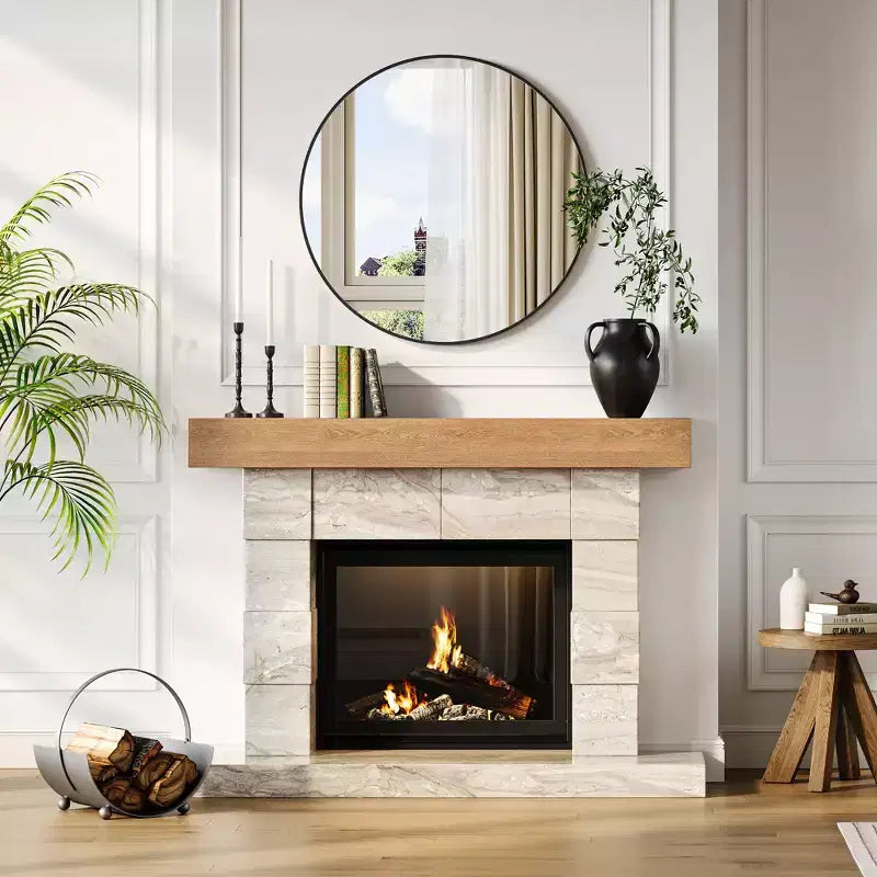 Miroir Rond - Grand Miroir Mural Doré avec Cadre en Métal