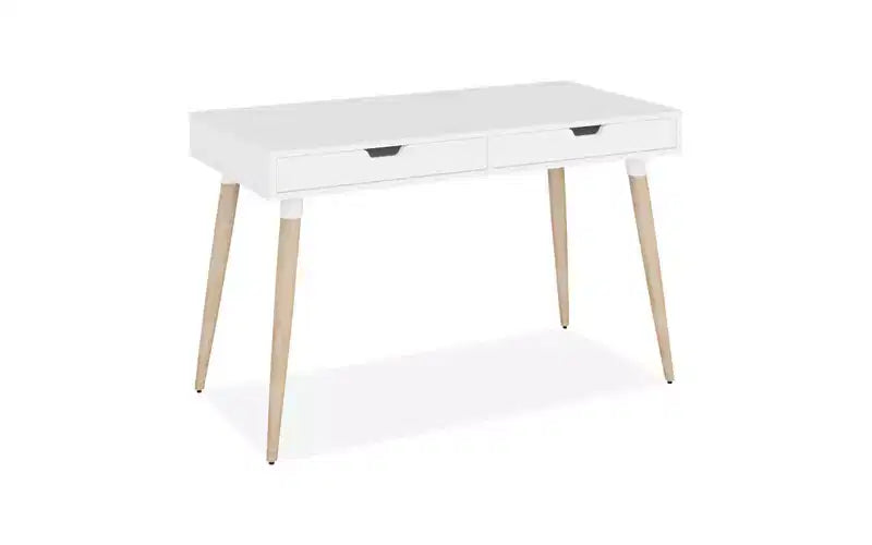 Workspace by Alera Scandinavian Writing Desk 47.24 x 23.62 x 29.53 White/Beigewood