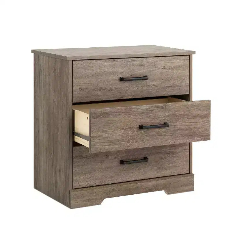 Table de chevet rustique avec 3 tiroirs