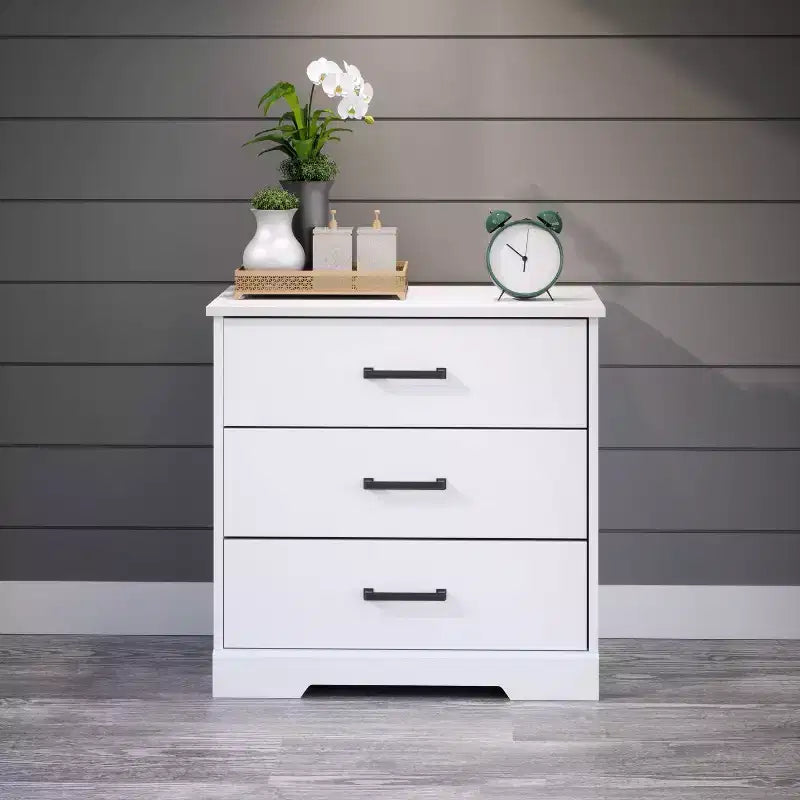 Table de chevet rustique avec 3 tiroirs