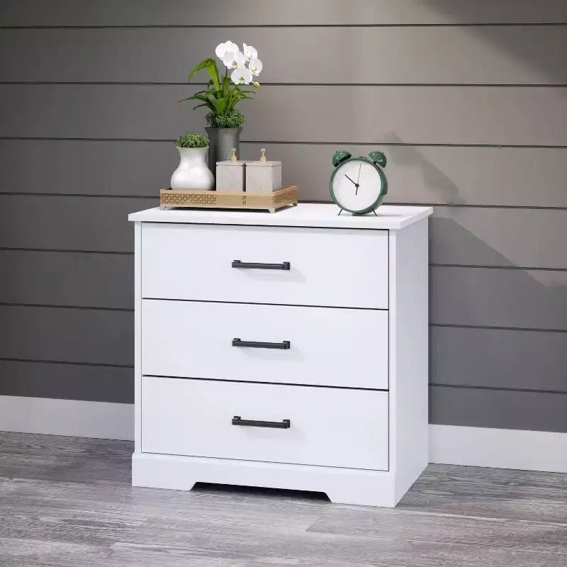 Table de chevet rustique avec 3 tiroirs