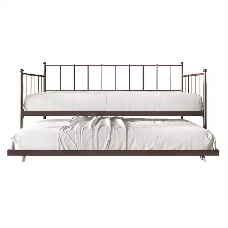 Lit de repos en métal avec lit gigogne