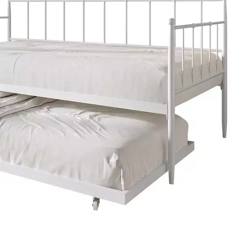 Lit de repos en métal avec lit gigogne