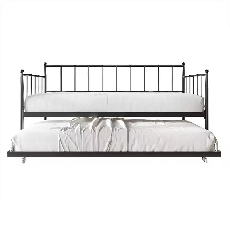 Lit de repos en métal avec lit gigogne