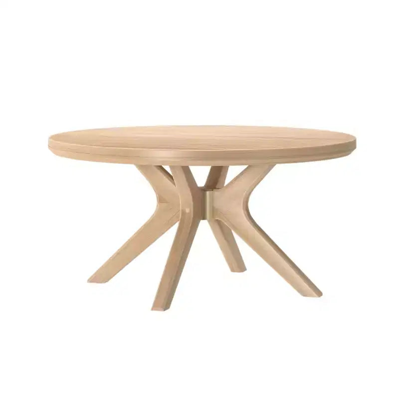 Table basse ronde à pieds croisés en bois massif, 36 pouces, pour salon