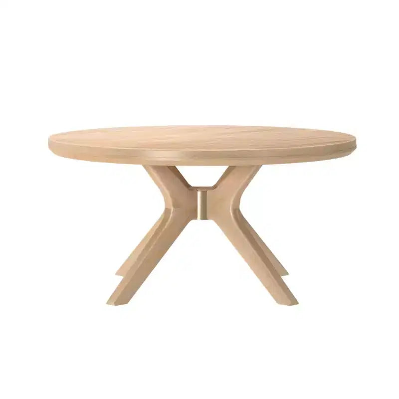 Table basse ronde à pieds croisés en bois massif, 36 pouces, pour salon