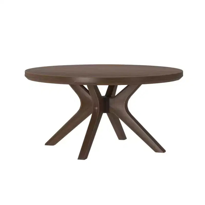 Table basse ronde à pieds croisés en bois massif, 36 pouces, pour salon