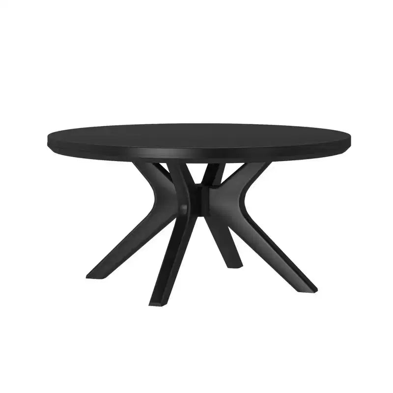 Table basse ronde à pieds croisés en bois massif, 36 pouces, pour salon