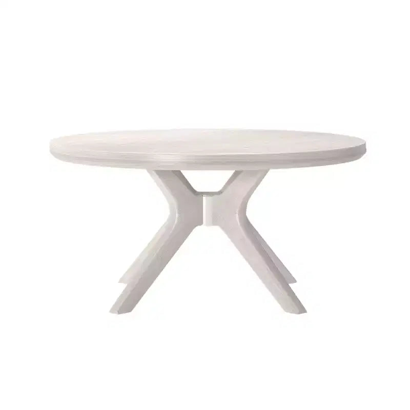 Table basse ronde à pieds croisés en bois massif, 36 pouces, pour salon
