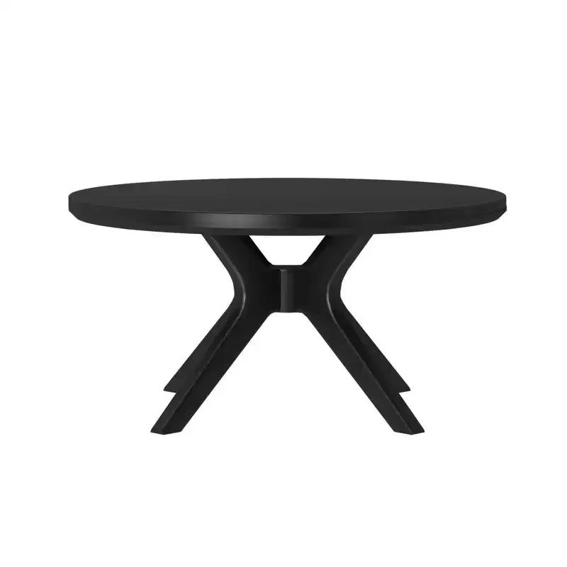 Table basse ronde à pieds croisés en bois massif, 36 pouces, pour salon