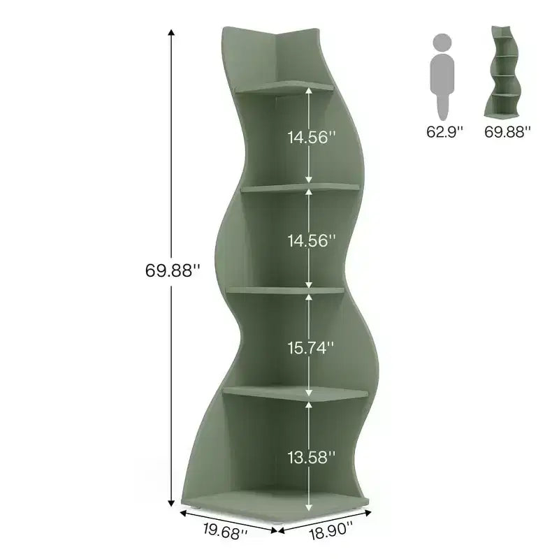 Étagères d'angle à 5 niveaux inspirées des herbes marines