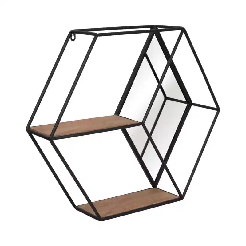 Étagère murale hexagonale à miroir - Métal contemporain