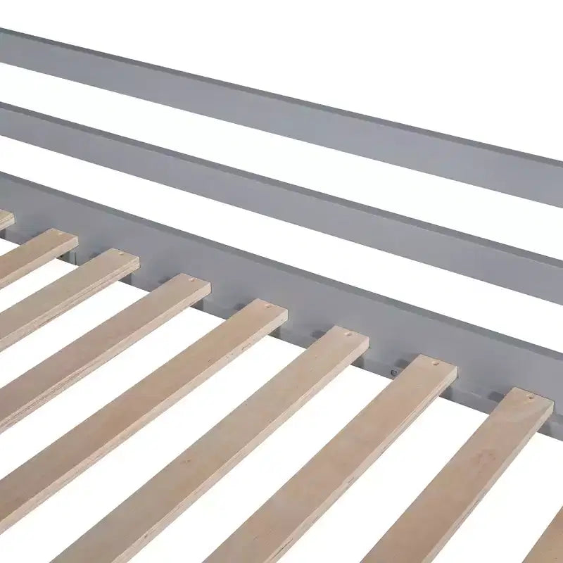 Lit mezzanine double en bois avec échelle
