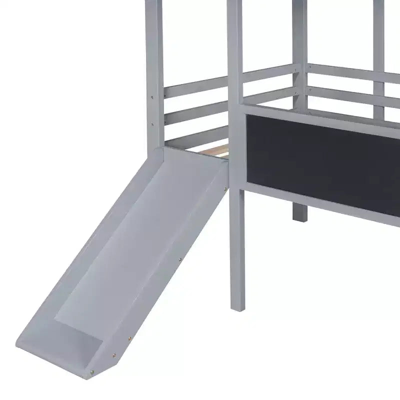 Lit mezzanine double en bois avec échelle