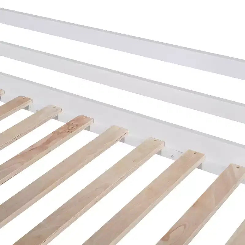 Lit mezzanine double en bois avec échelle